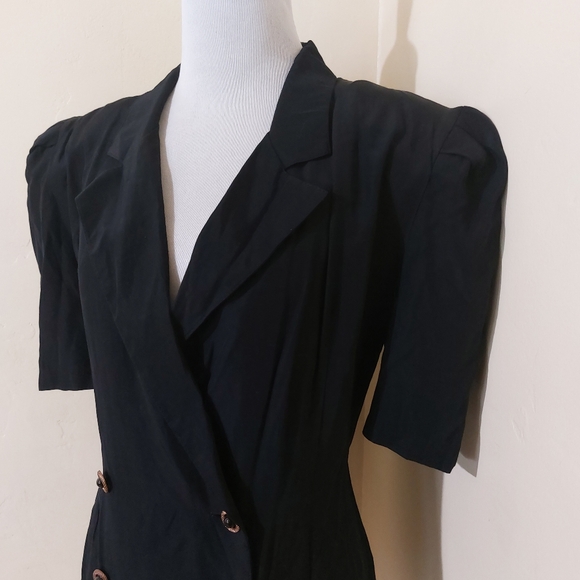 All That Jazz Vintage 80s Retro Sheer Floral Short Sleeve Blazer Jacket Womens - Picture 8 of 12